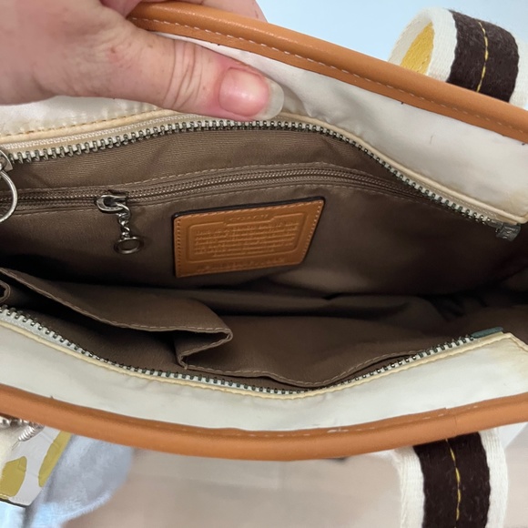 Coach White and Yellow Shoulder Bag - Picture 7 of 7